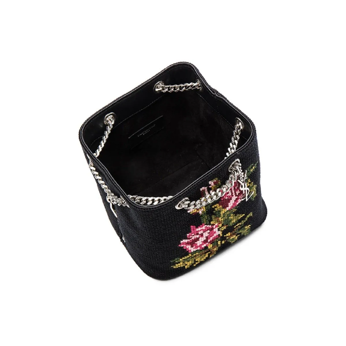 Ysl Bags Saint Laurent Emmanuelle Bucket Bag Grunge Rose Needlepoint 425068