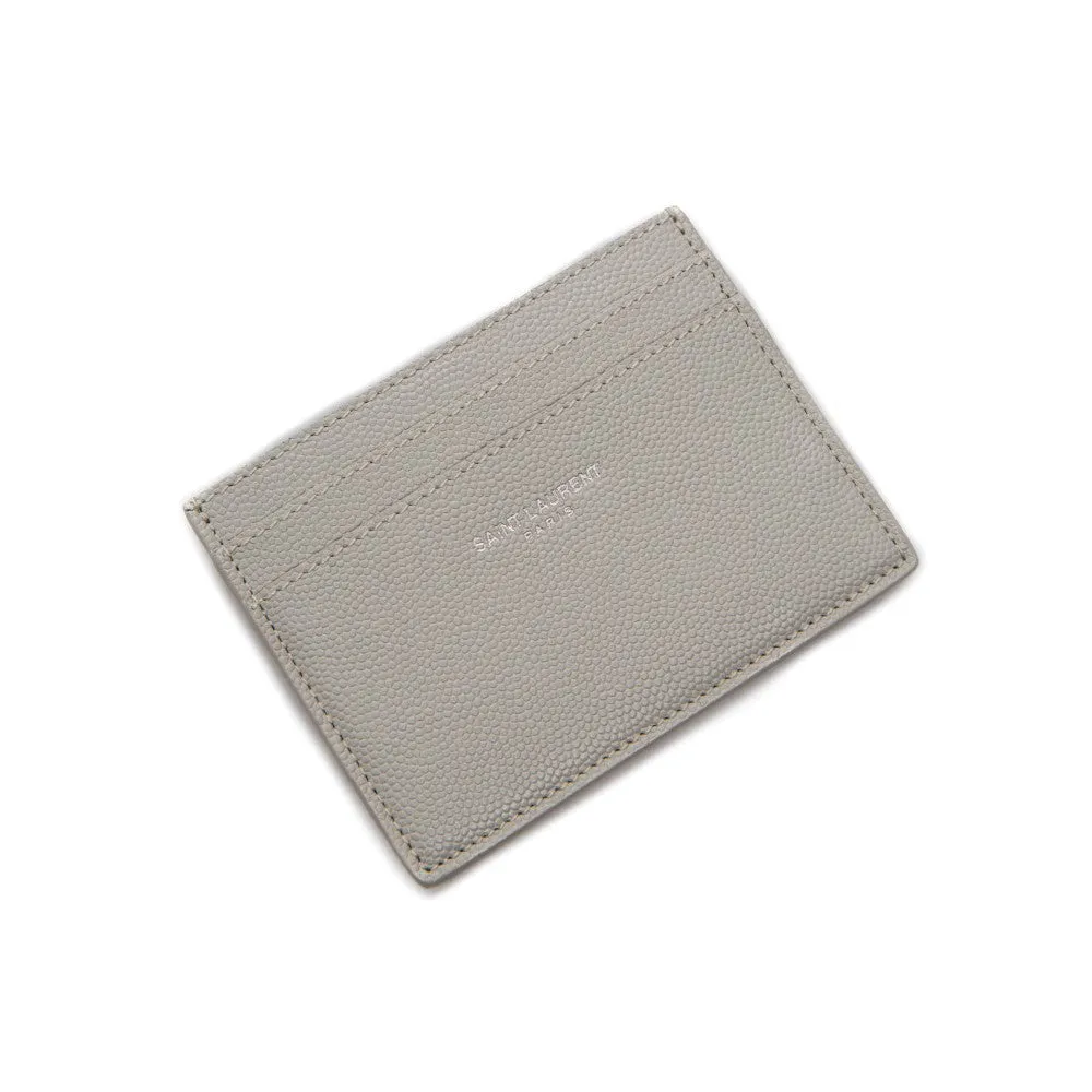 Ysl Bags Saint Laurent Grey Grain de Poudre Leather Credit Card Case 375946