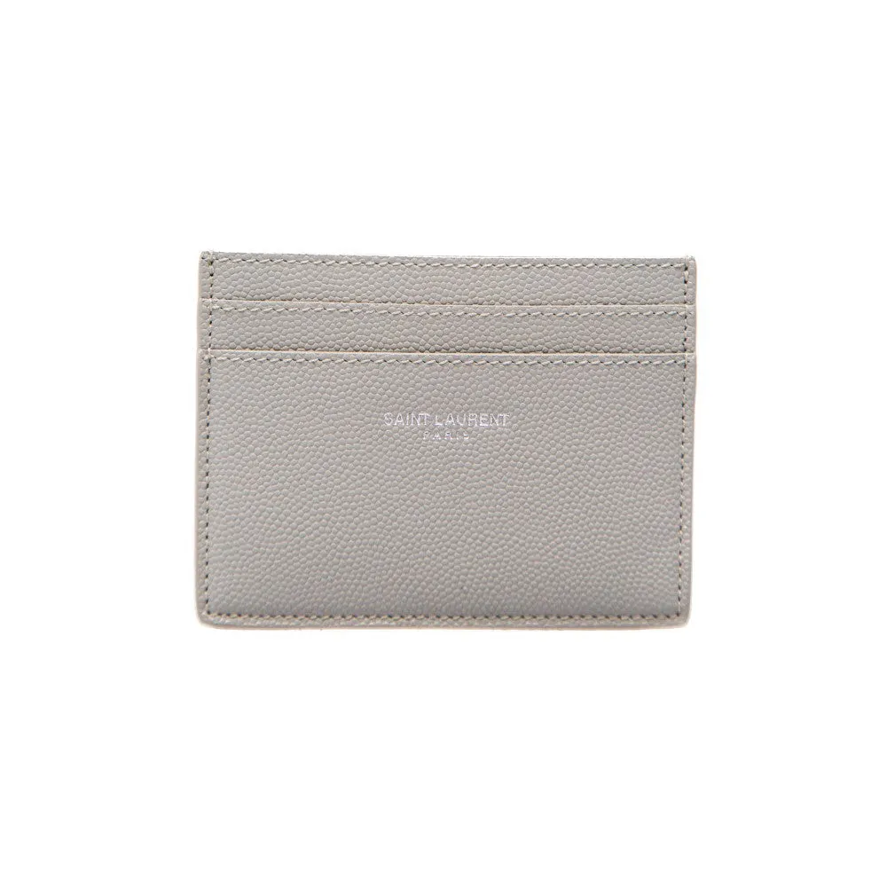 Ysl Bags Saint Laurent Grey Grain de Poudre Leather Credit Card Case 375946