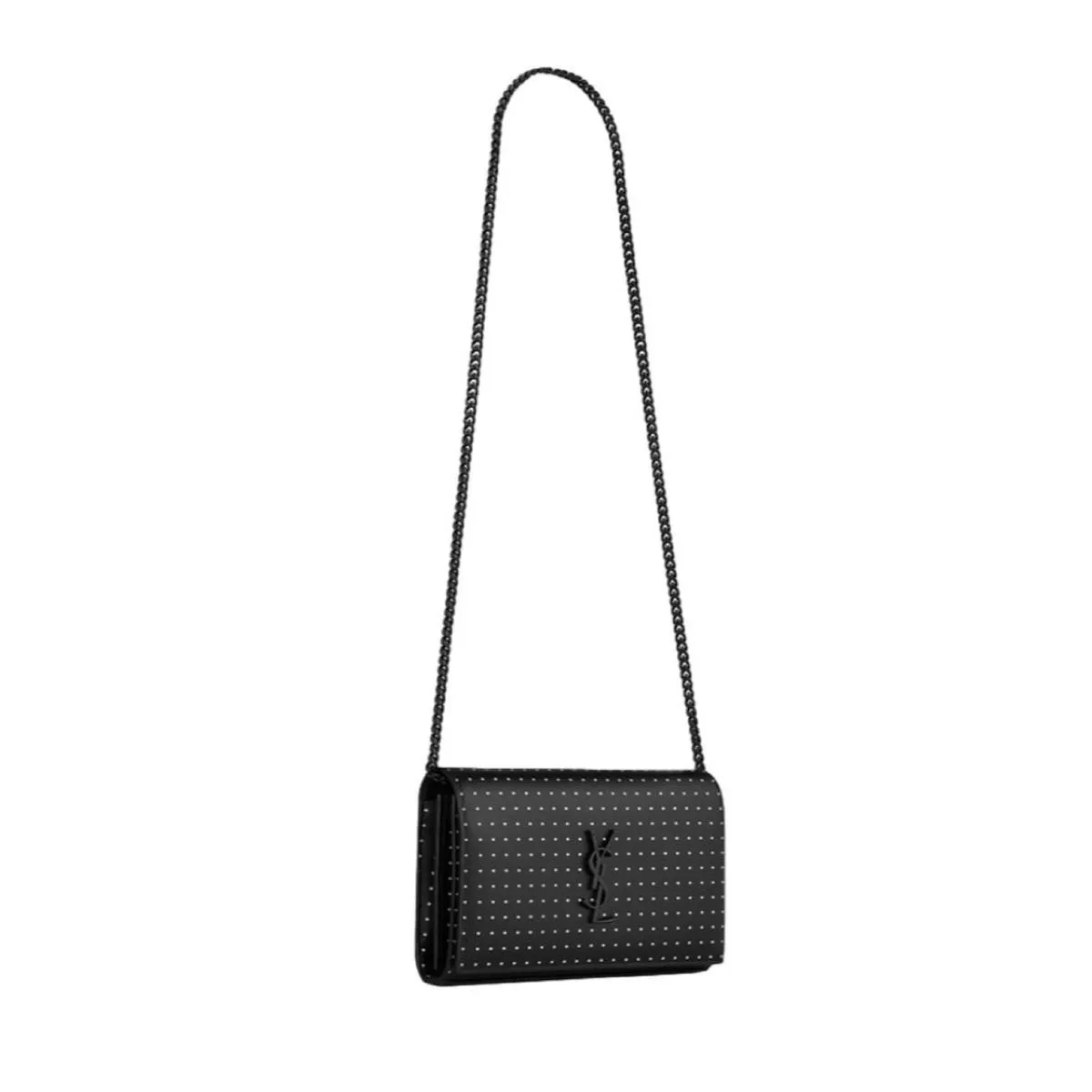 Ysl Bags Saint Laurent Kate Monogram Grain De Poudre Black Leather Crossbody 377829