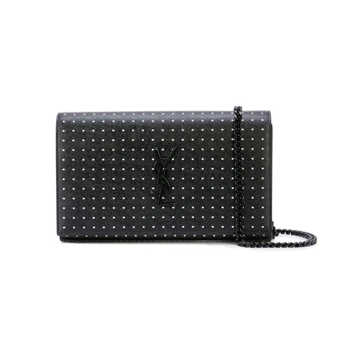 Ysl Bags Saint Laurent Kate Monogram Grain De Poudre Black Leather Crossbody 377829