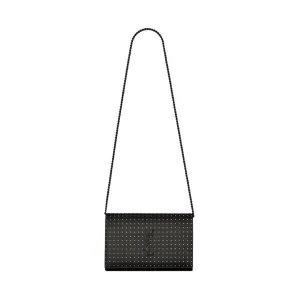 Ysl Bags Saint Laurent Kate Monogram Grain De Poudre Black Leather Crossbody 377829