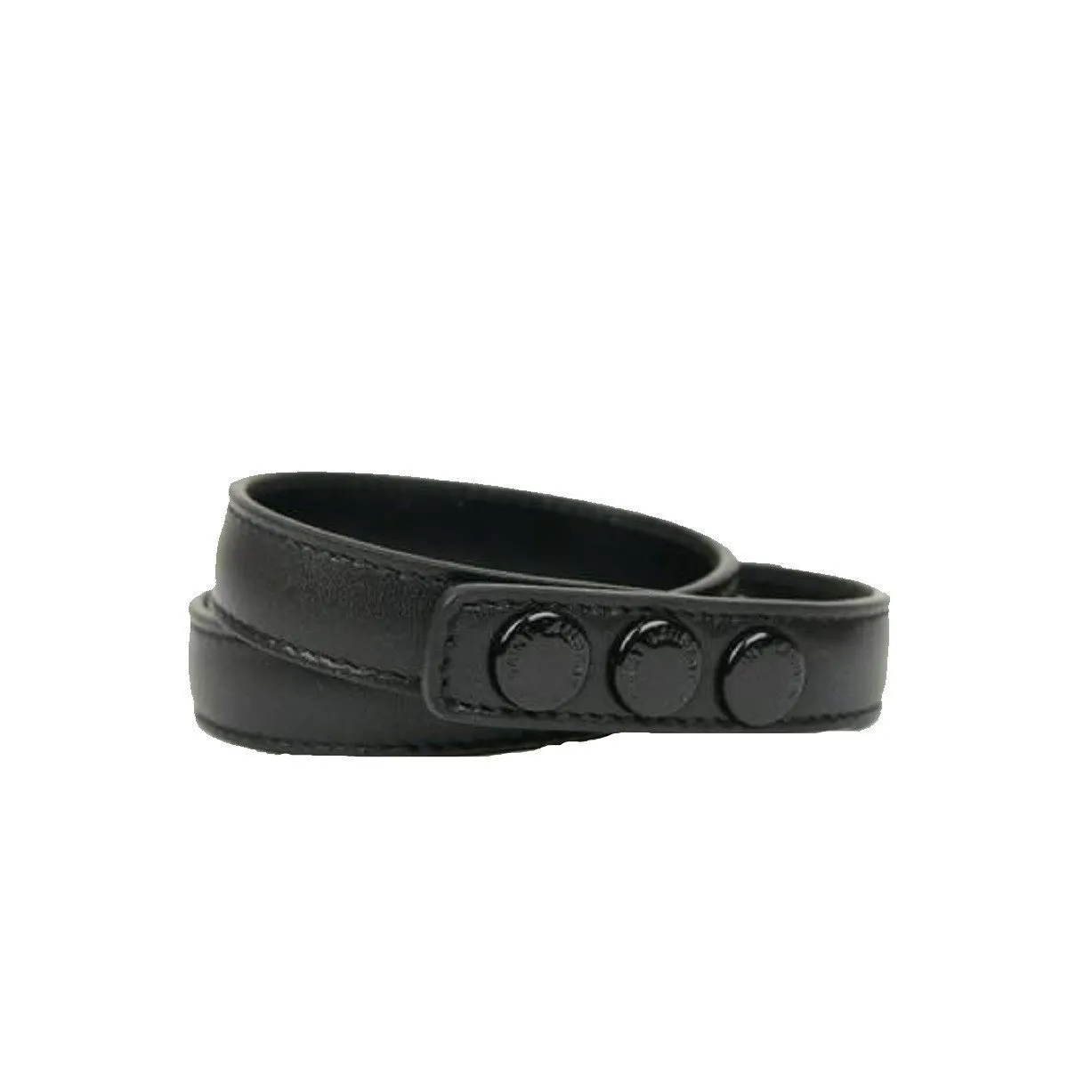 Ysl Bags Saint Laurent Le Trois Clous Double Wrap Black Leather Studded Bracelet 415293