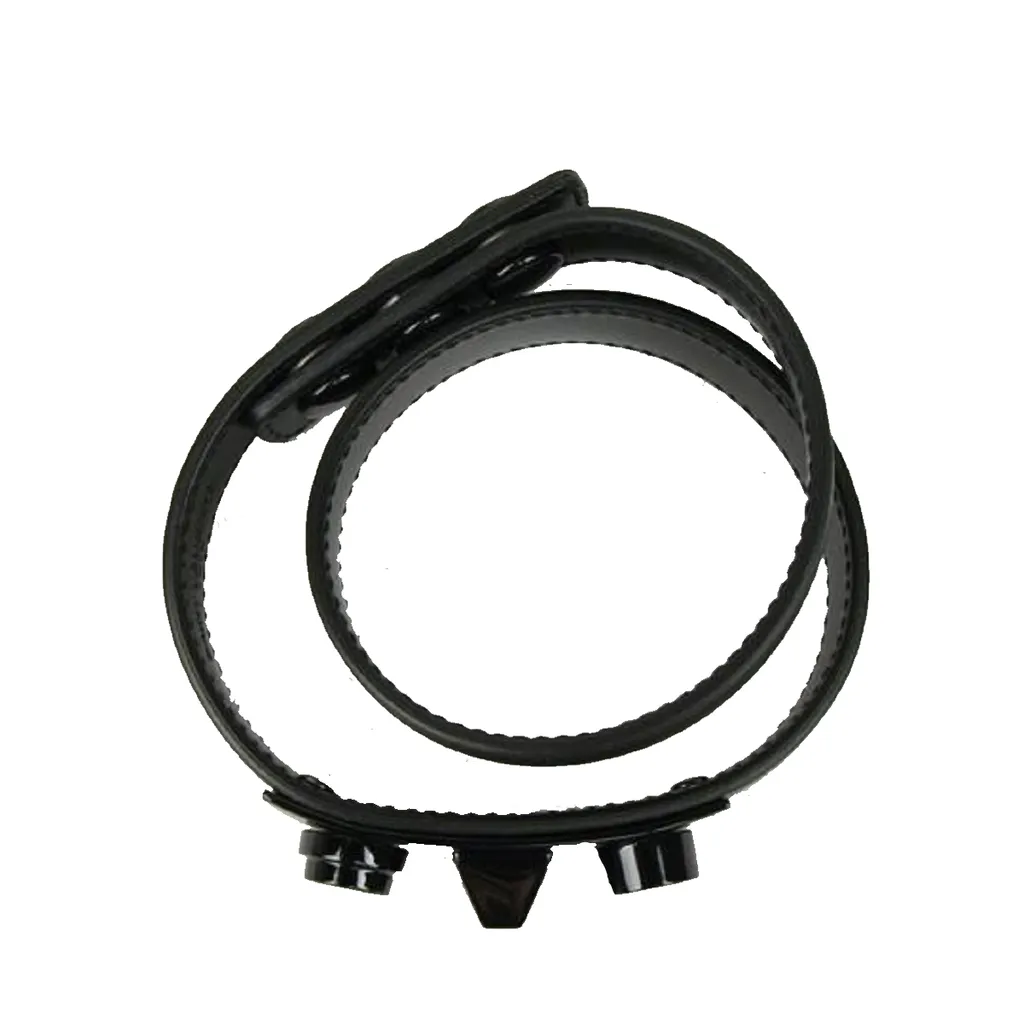 Ysl Bags Saint Laurent Le Trois Clous Double Wrap Black Leather Studded Bracelet 415293
