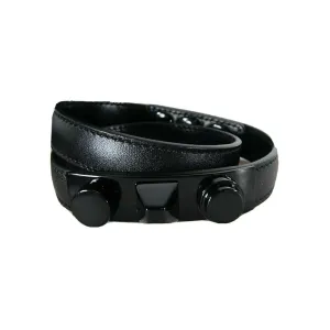 Ysl Bags Saint Laurent Le Trois Clous Double Wrap Black Leather Studded Bracelet 415293