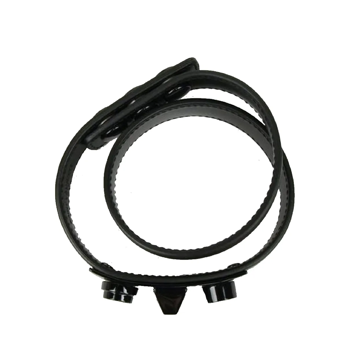 Ysl Bags Saint Laurent Le Trois Clous Double Wrap Black Leather Studded Bracelet 415293
