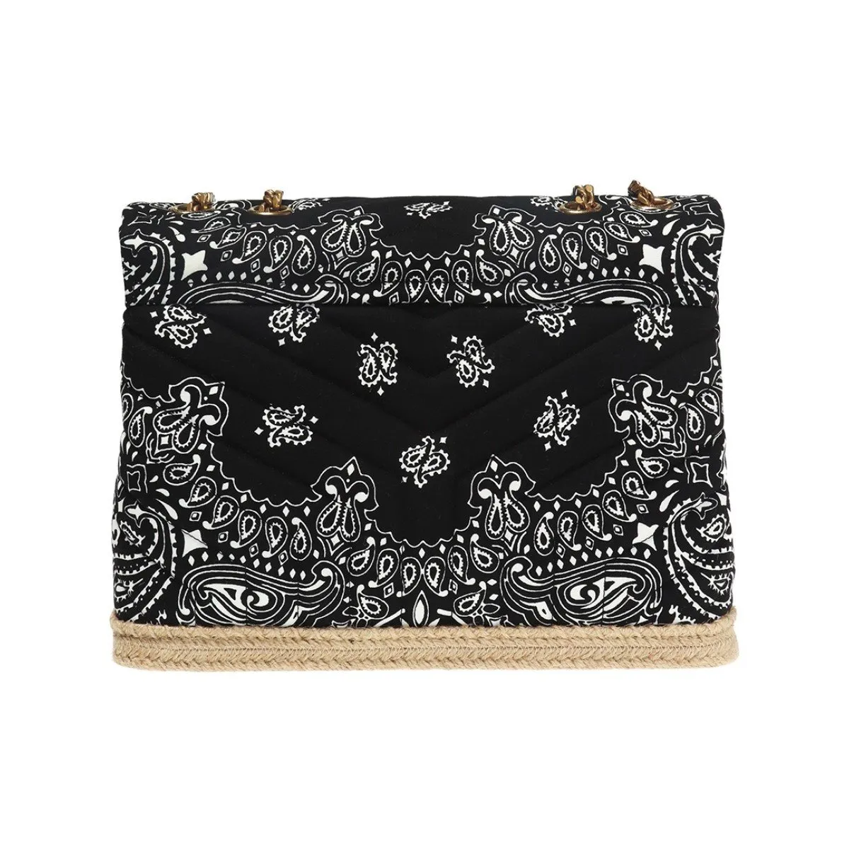 Ysl Bags Saint Laurent Loulou Black Paisley Quilted Monogram Medium Shoulder Bag 487216