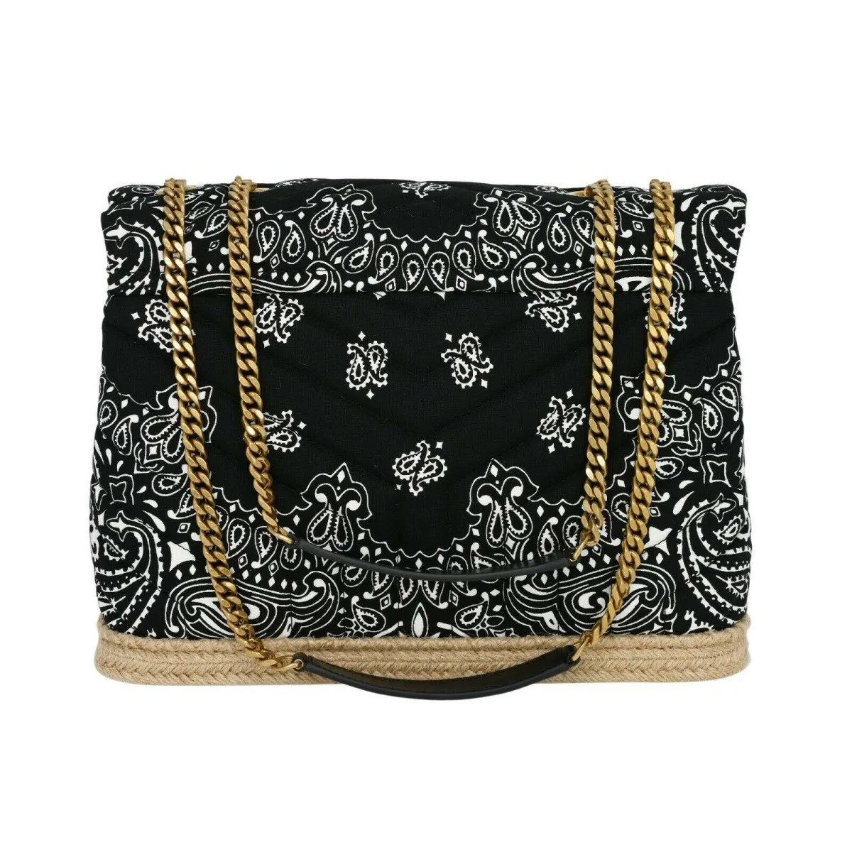 Ysl Bags Saint Laurent Loulou Black Paisley Quilted Monogram Medium Shoulder Bag 487216