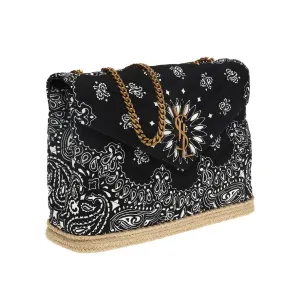 Ysl Bags Saint Laurent Loulou Black Paisley Quilted Monogram Medium Shoulder Bag 487216