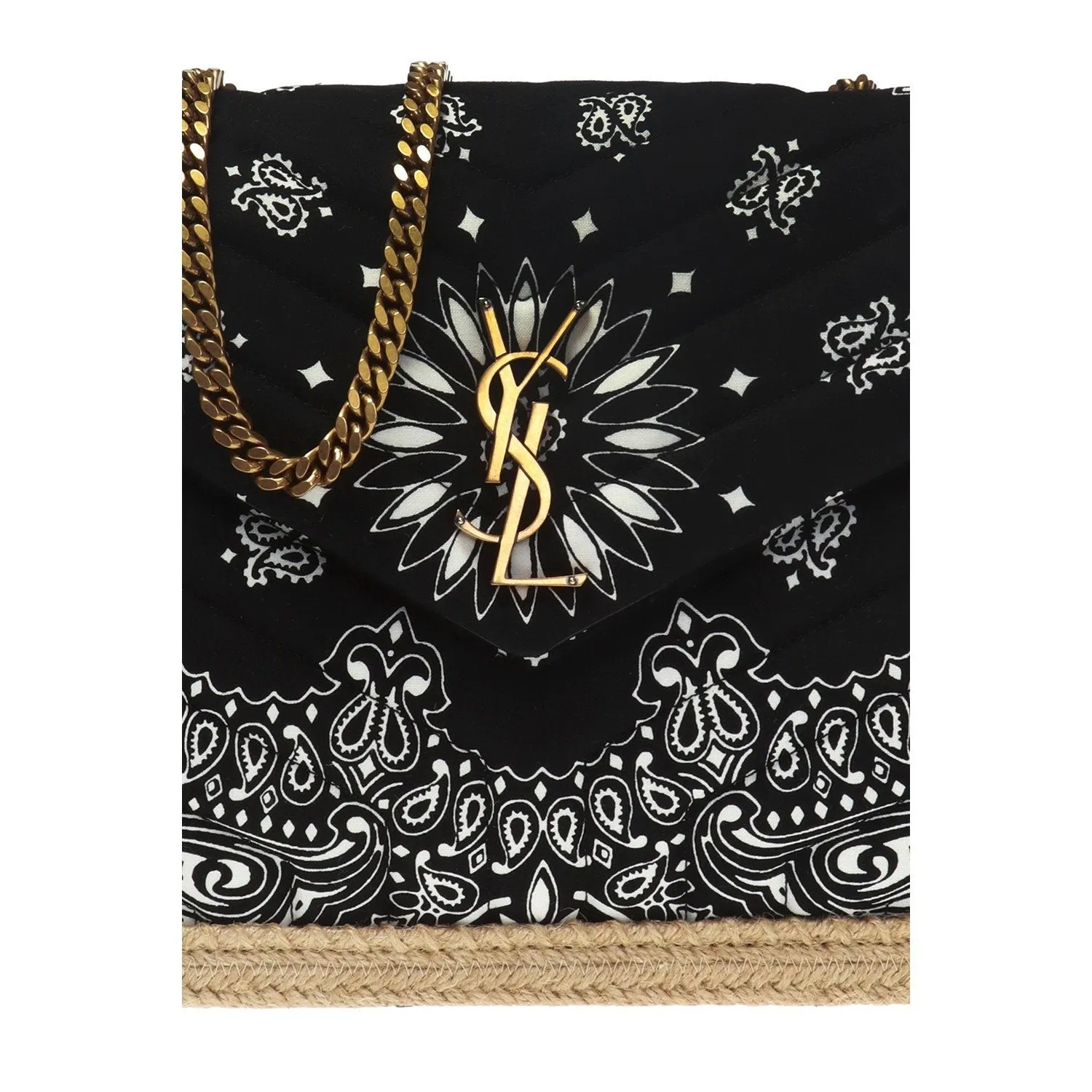 Ysl Bags Saint Laurent Loulou Black Paisley Quilted Monogram Medium Shoulder Bag 487216