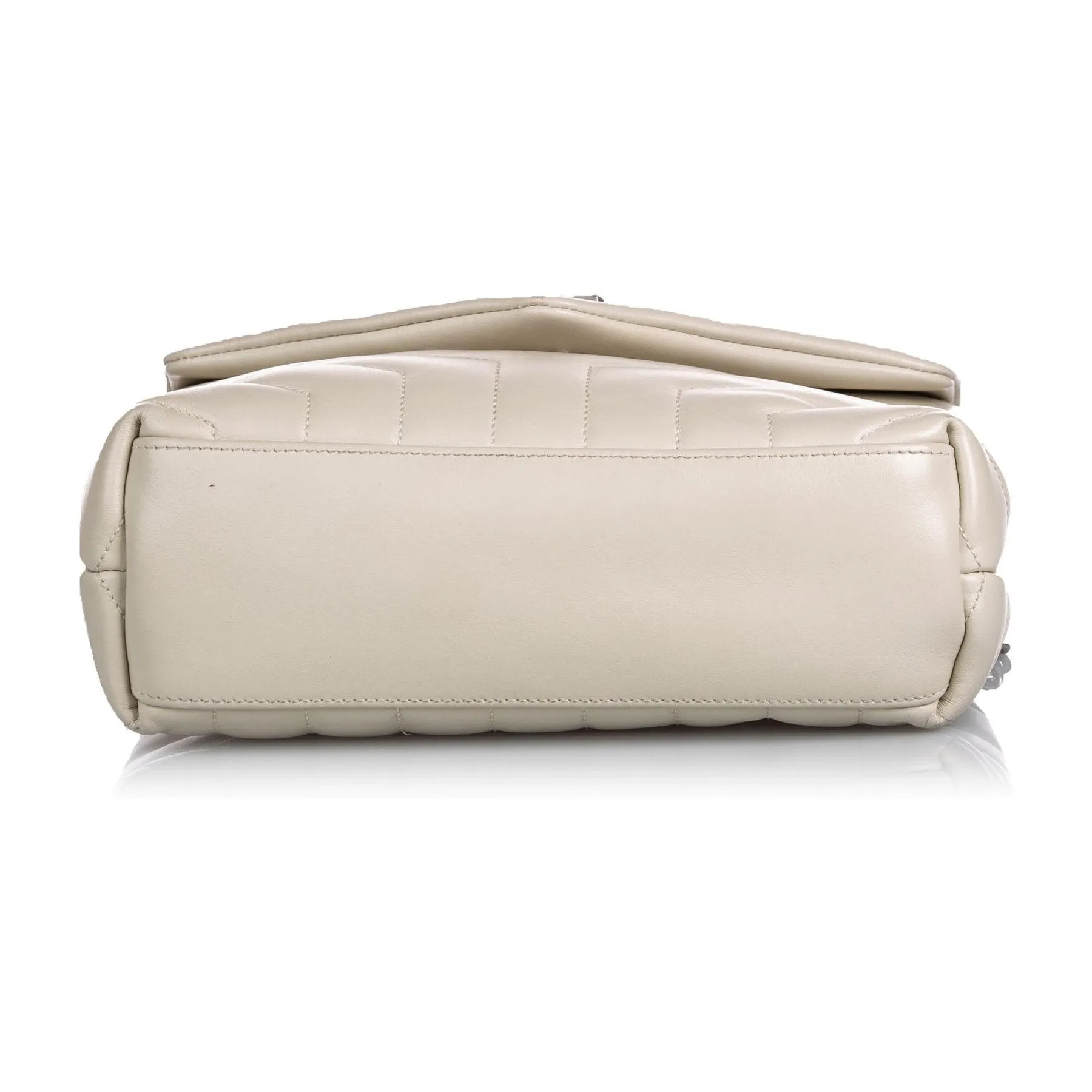 Ysl Bags Saint Laurent Loulou Ivory Leather Matelasse Medium Shoulder Bag 458716