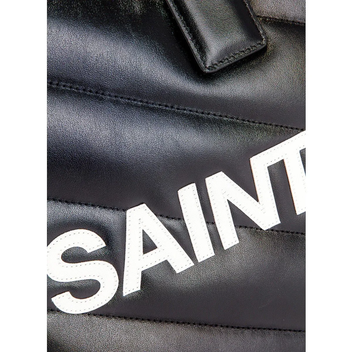 Ysl Bags Saint Laurent Miles Logo Black Calf Leather Duffel Bowling Bag 525145