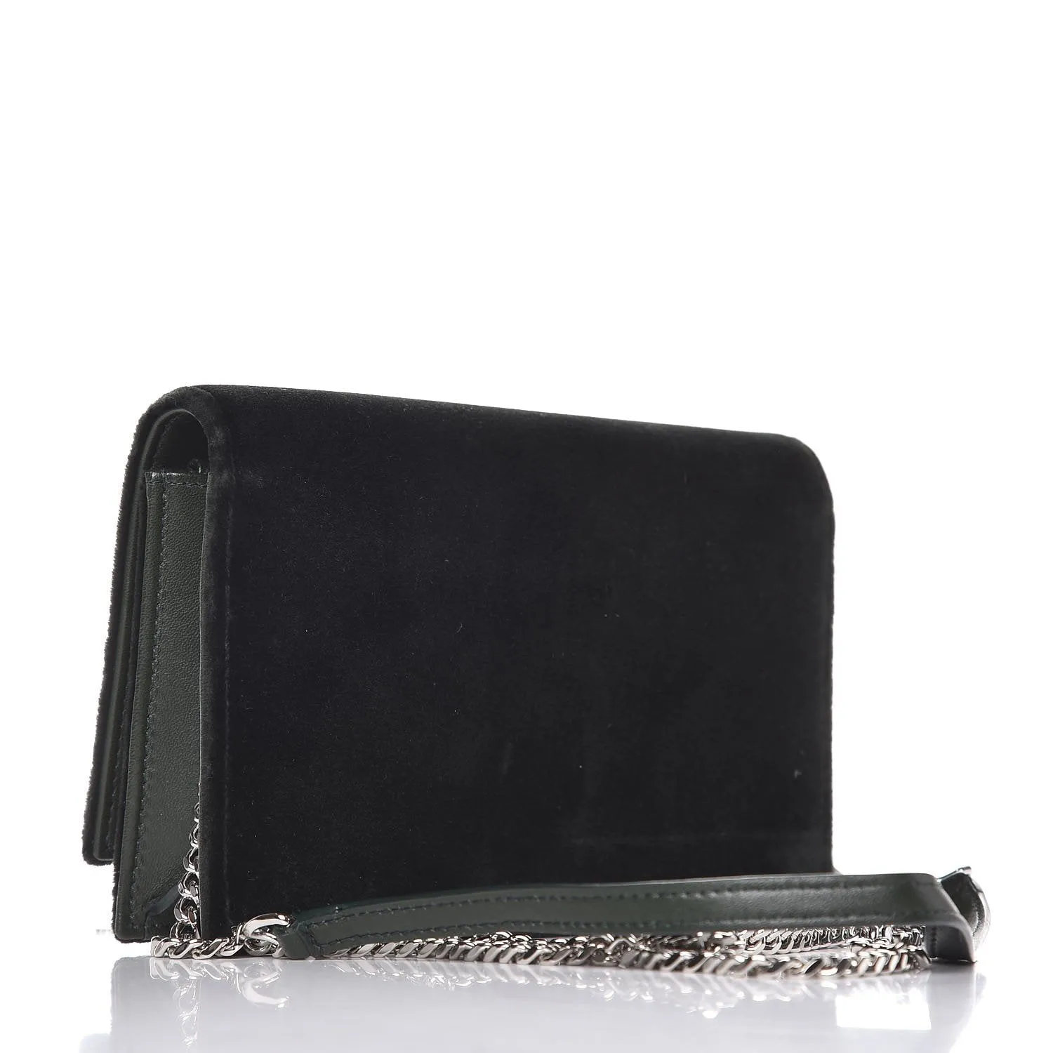 Ysl Bags Saint Laurent Monogram Kate Tassel Crystal Green Velvet Cross Body 491521