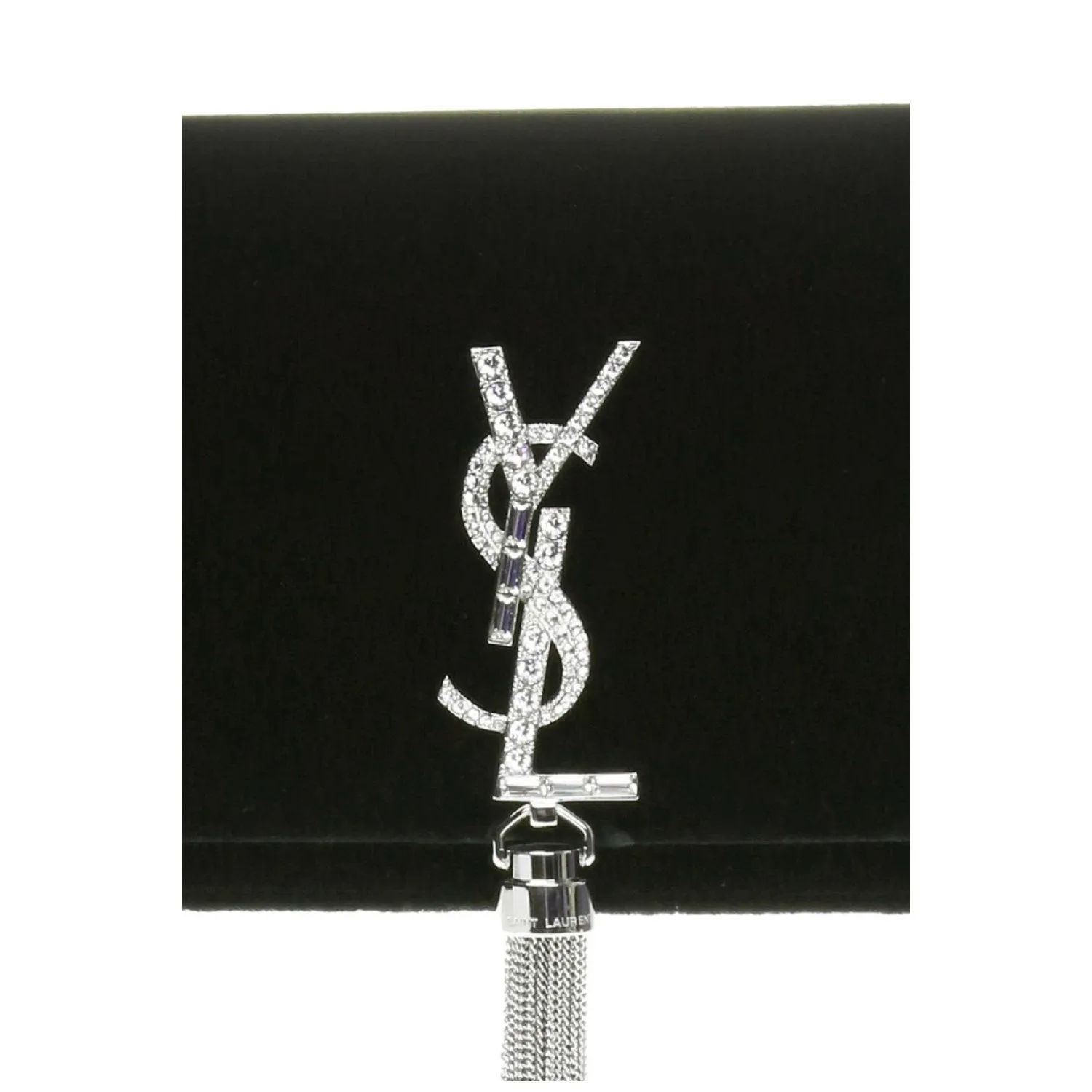 Ysl Bags Saint Laurent Monogram Kate Tassel Crystal Green Velvet Cross Body 491521