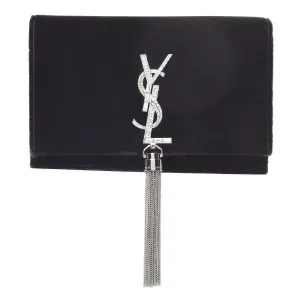 Ysl Bags Saint Laurent Monogram Kate Tassel Crystal Green Velvet Cross Body 491521