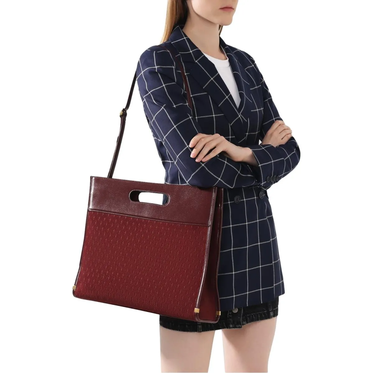Ysl Bags Saint Laurent Monogram King Palm Red Suede Tote Handbag 579609