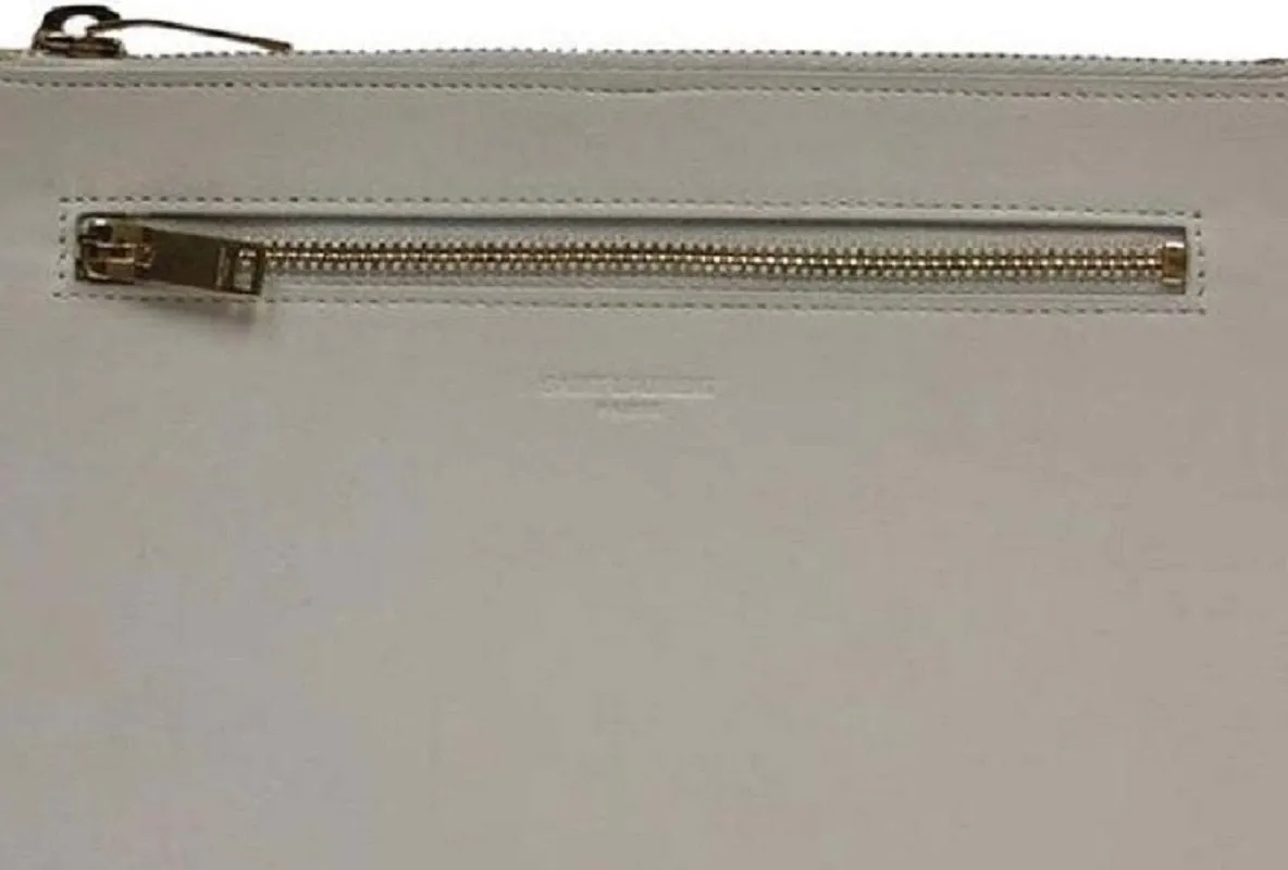 Ysl Bags Saint Laurent Off White Leather Document Holder Wallet 315872