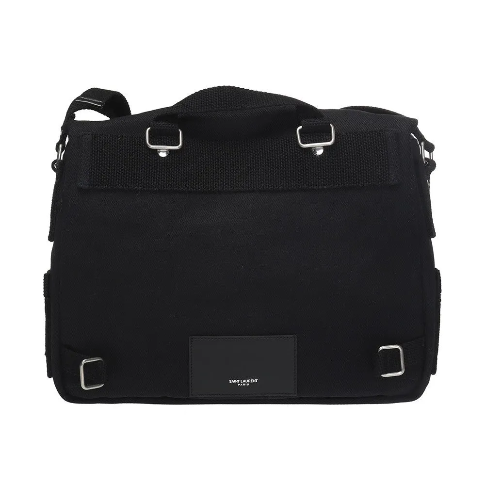 Ysl Bags Saint Laurent Sac Army Black Canvas Messenger Bag 553972
