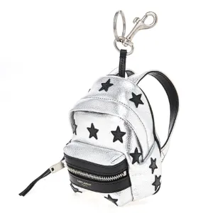 Ysl Bags Saint Laurent Silver/Black Unisex Zip Backpack Key Chain Black Stars 441914