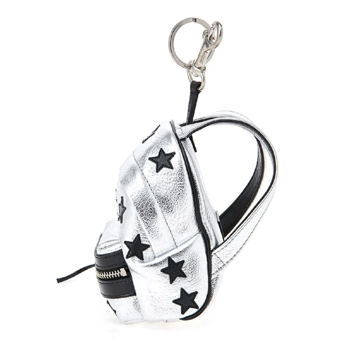 Ysl Bags Saint Laurent Silver/Black Unisex Zip Backpack Key Chain Black Stars 441914