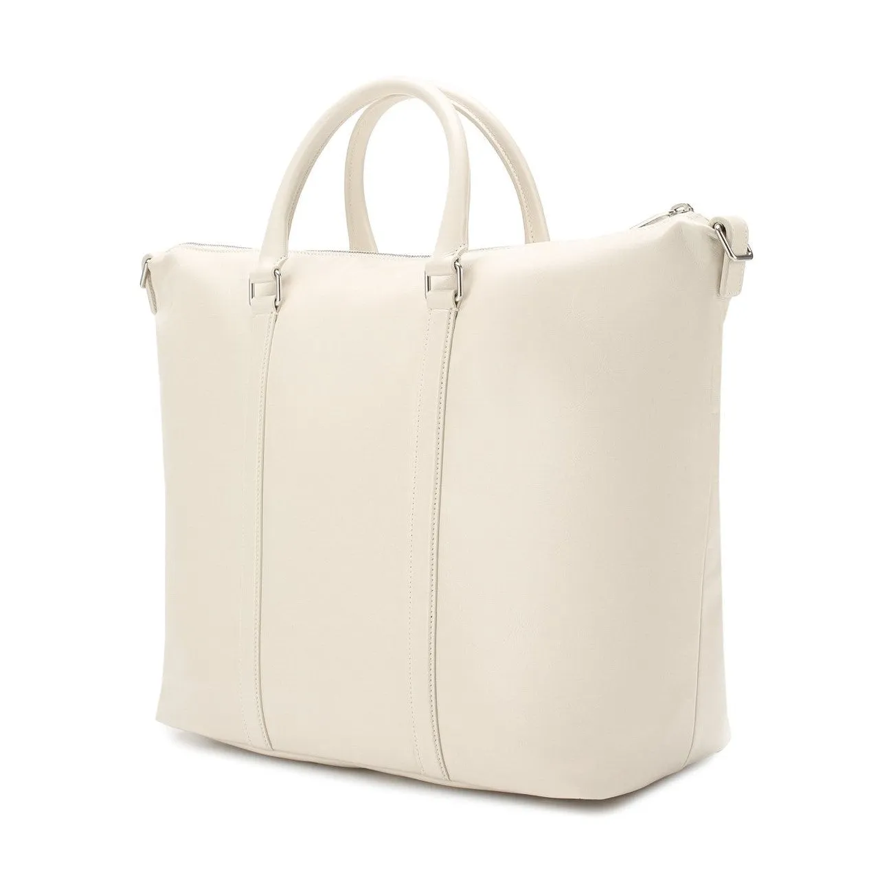 Ysl Bags Saint Laurent Supple Ivory Leather Tote Bag 608958