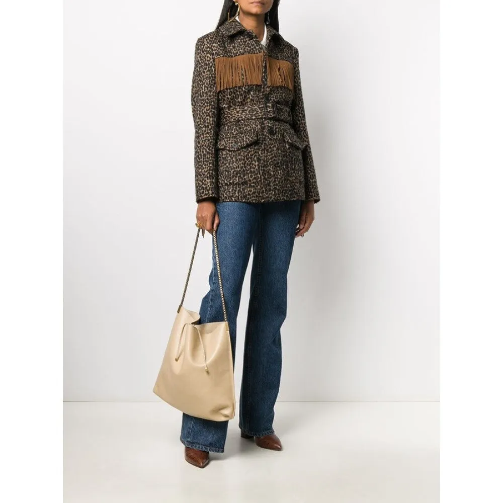 Ysl Bags Saint Laurent Suzanne Beige Calfskin Leather Chain Hobo Bag 634804