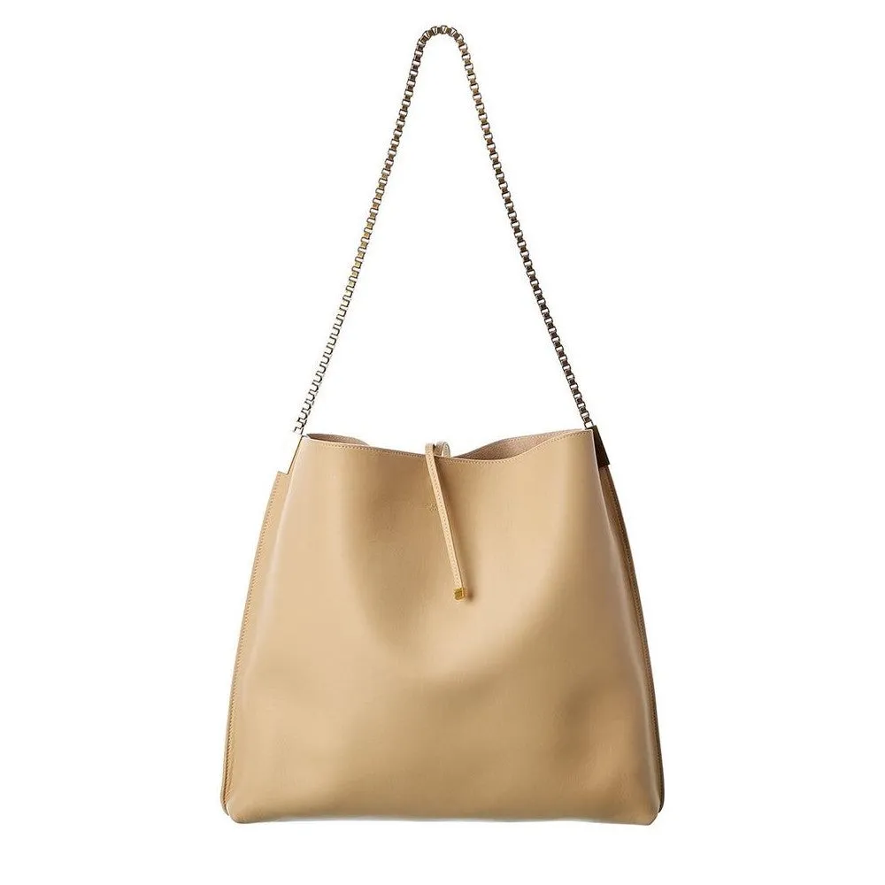 Ysl Bags Saint Laurent Suzanne Beige Calfskin Leather Chain Hobo Bag 634804