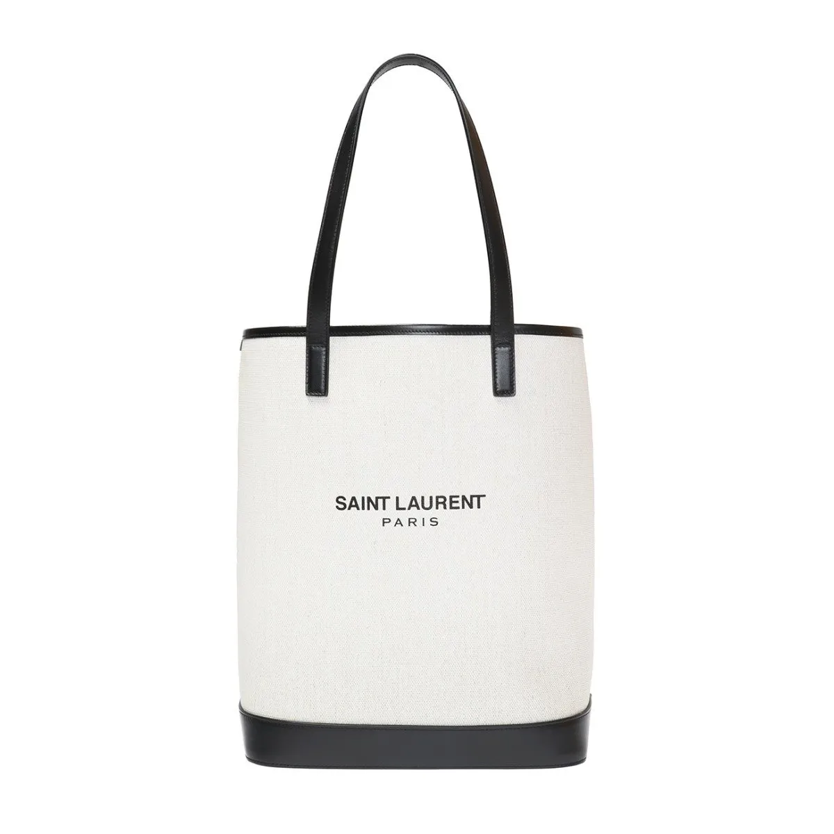 Ysl Bags Saint Laurent Teddy White Coated Linen Drawstring Bucket Bag 551595