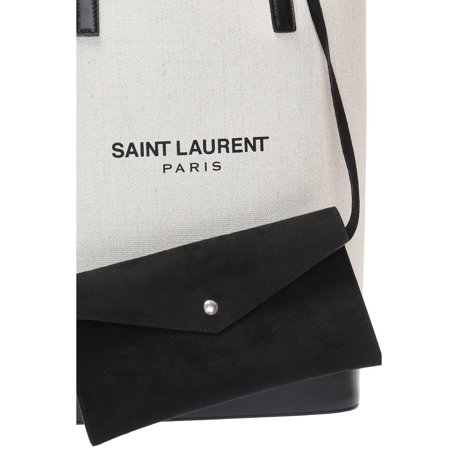 Ysl Bags Saint Laurent Teddy White Coated Linen Drawstring Bucket Bag 551595