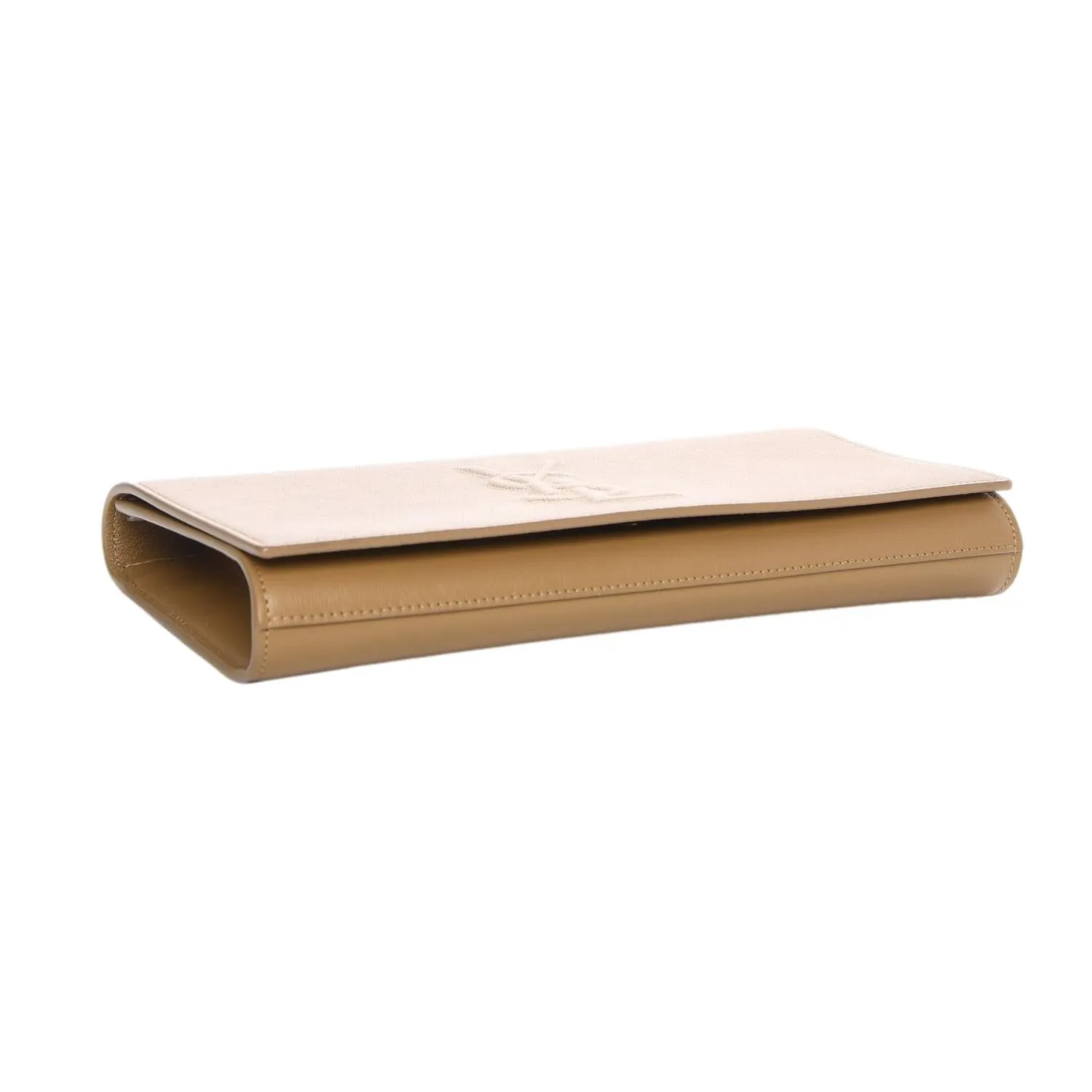 Ysl Bags Saint Laurent YSL Belle de Jour Beige Leather Large Clutch Bag 568937