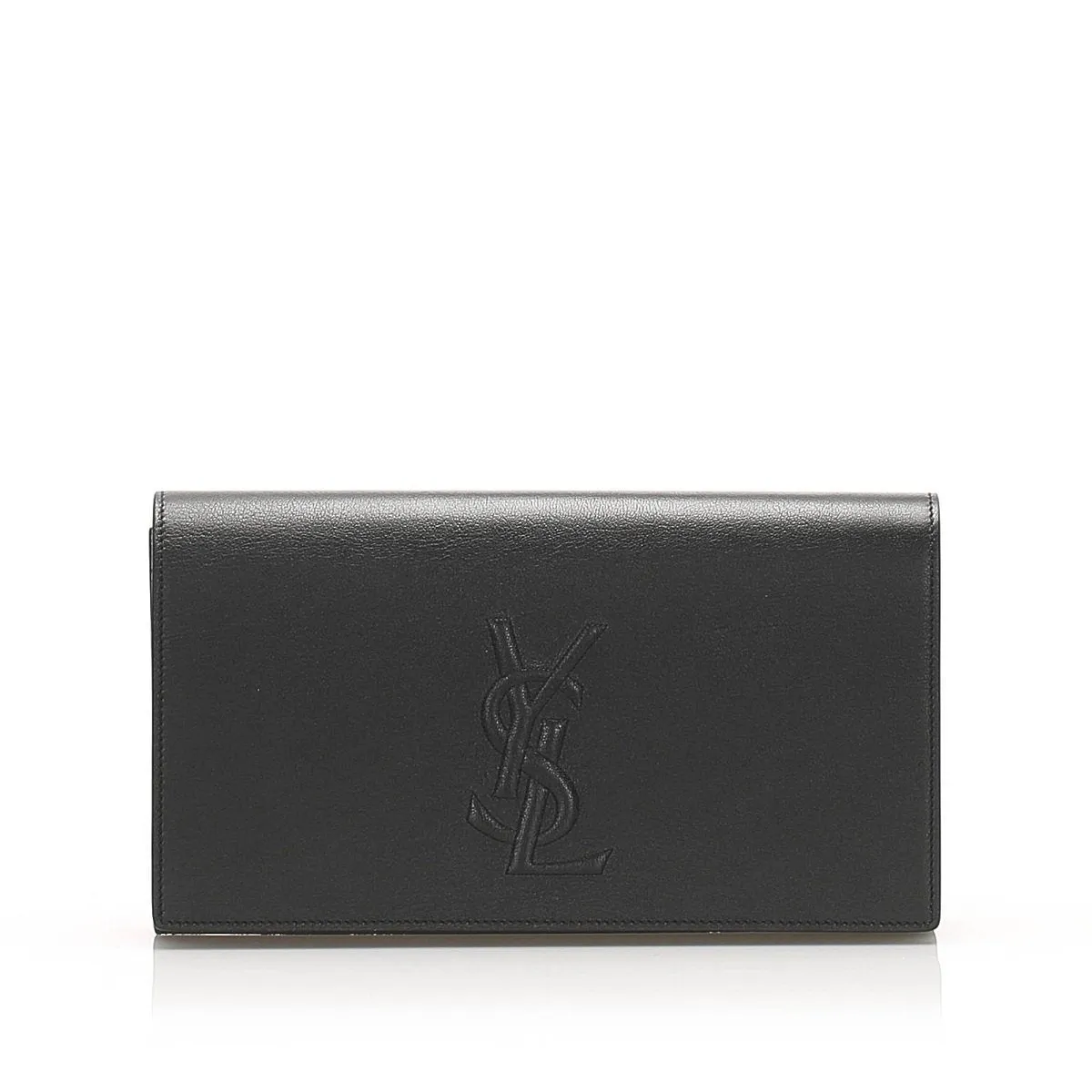 Ysl Bags Saint Laurent YSL Belle de Jour Leather Black Large Clutch Bag 568937