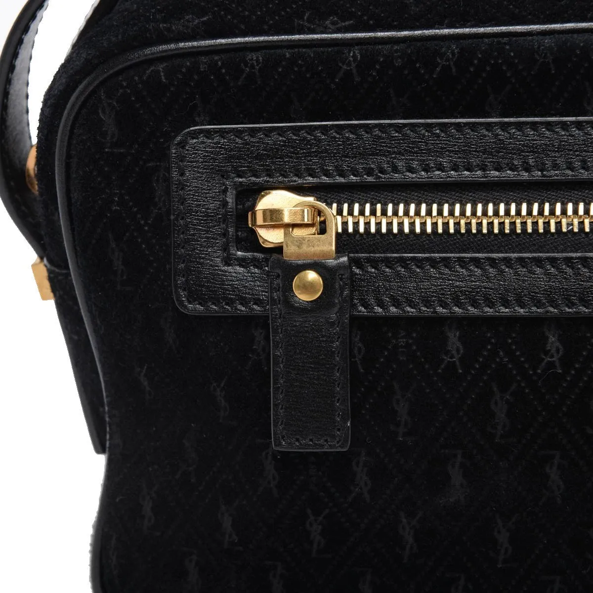 Ysl Bags Saint Laurent YSL King Palm Suede Monogram Black Camera Bag 568608