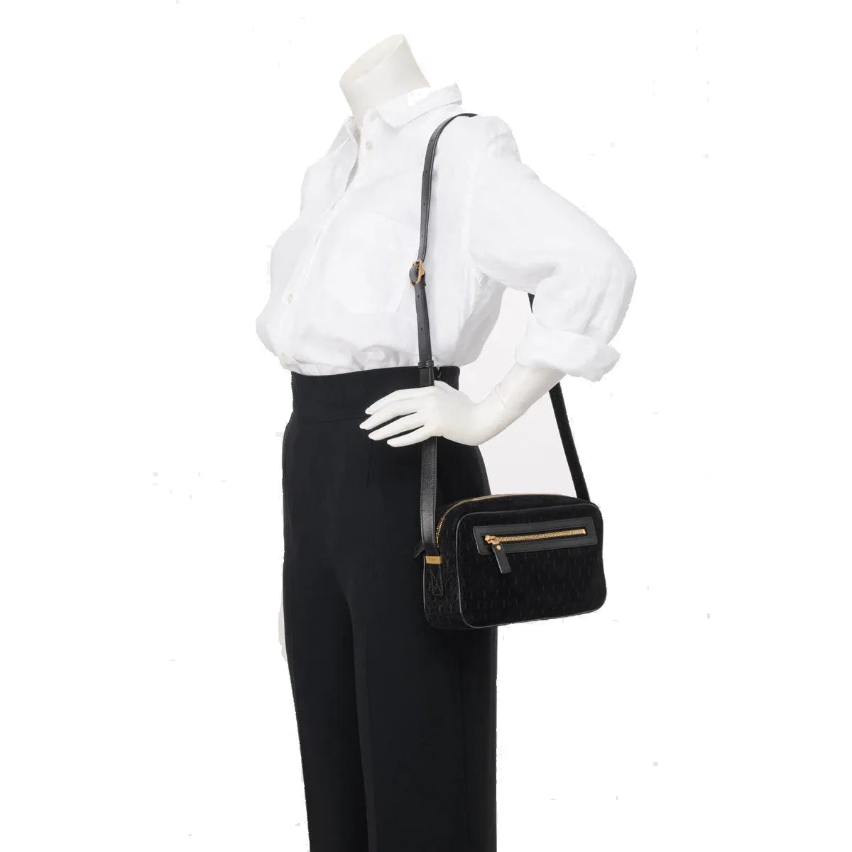 Ysl Bags Saint Laurent YSL King Palm Suede Monogram Black Camera Bag 568608